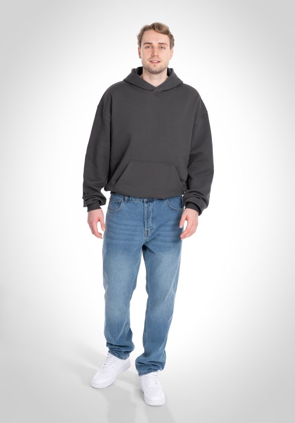 Oversize Hoodie - 500 GSM French Terry 100% Cotton - Slate Grey Rabatt – Bild 2