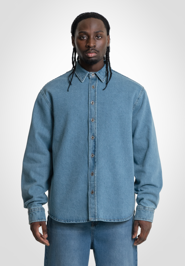 Denim Shirt - Bleached Washed Verkauf