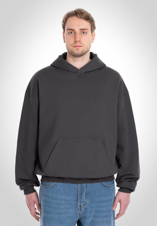 Oversize Hoodie - 500 GSM French Terry 100% Cotton - Slate Grey Rabatt