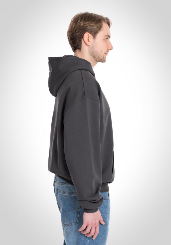 Oversize Hoodie - 500 GSM French Terry 100% Cotton - Slate Grey Rabatt – Bild 3