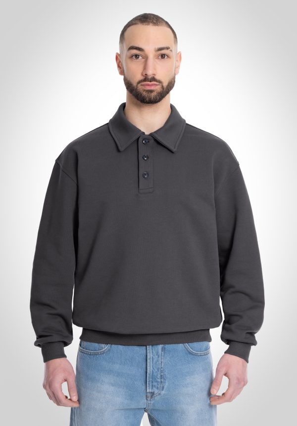 Polo Sweater- 500 GSM French Terry 100% Cotton - Slate Grey Angebot