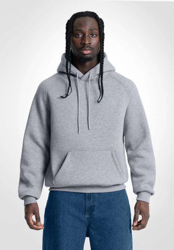 Boxy Raglan Hoodie - Melange Grey Online-Schn?ppchen