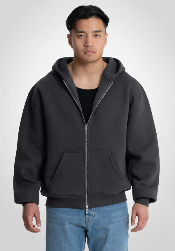 Full Zip Oversize Hoodie - Slate Grey Verkauf – Bild 3