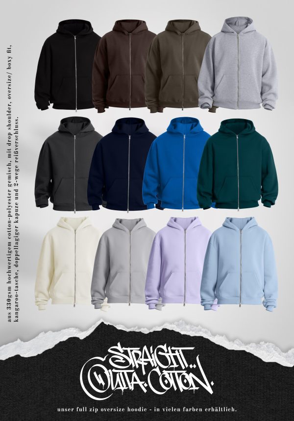 Full Zip Oversize Hoodie - Light Grey Schn?ppchen – Bild 5