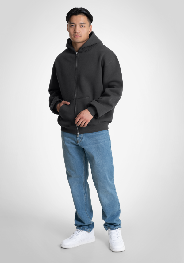 Full Zip Oversize Hoodie - Slate Grey Verkauf – Bild 2