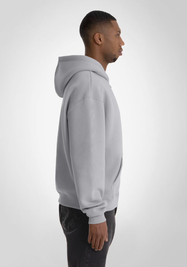 Full Zip Oversize Hoodie - Light Grey Schn?ppchen – Bild 3