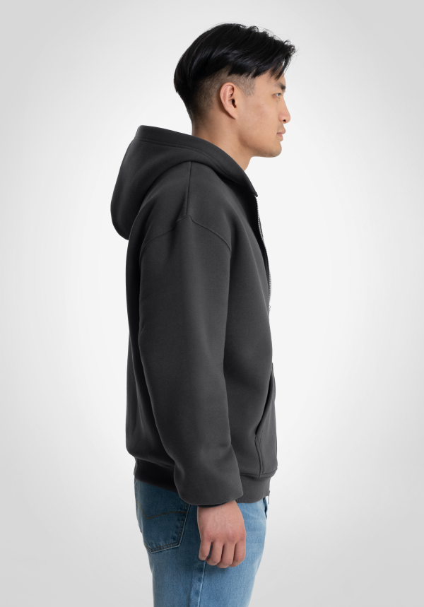 Full Zip Oversize Hoodie - Slate Grey Verkauf – Bild 5
