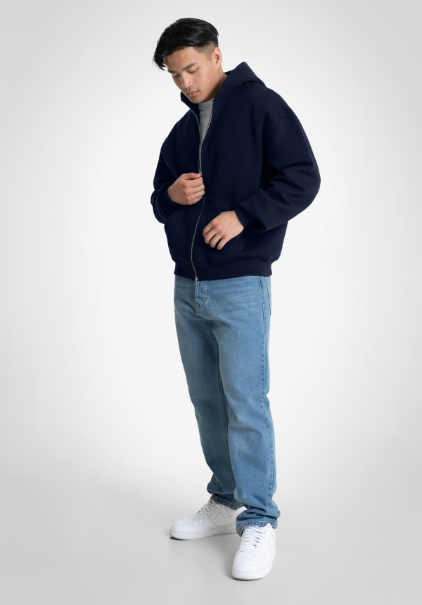 Full Zip Oversize Hoodie - Slate Navy Im Angebot – Bild 4