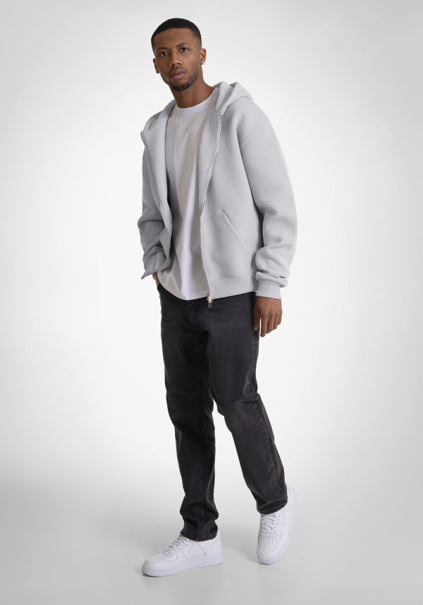 Full Zip Oversize Hoodie - Light Grey Schn?ppchen – Bild 2